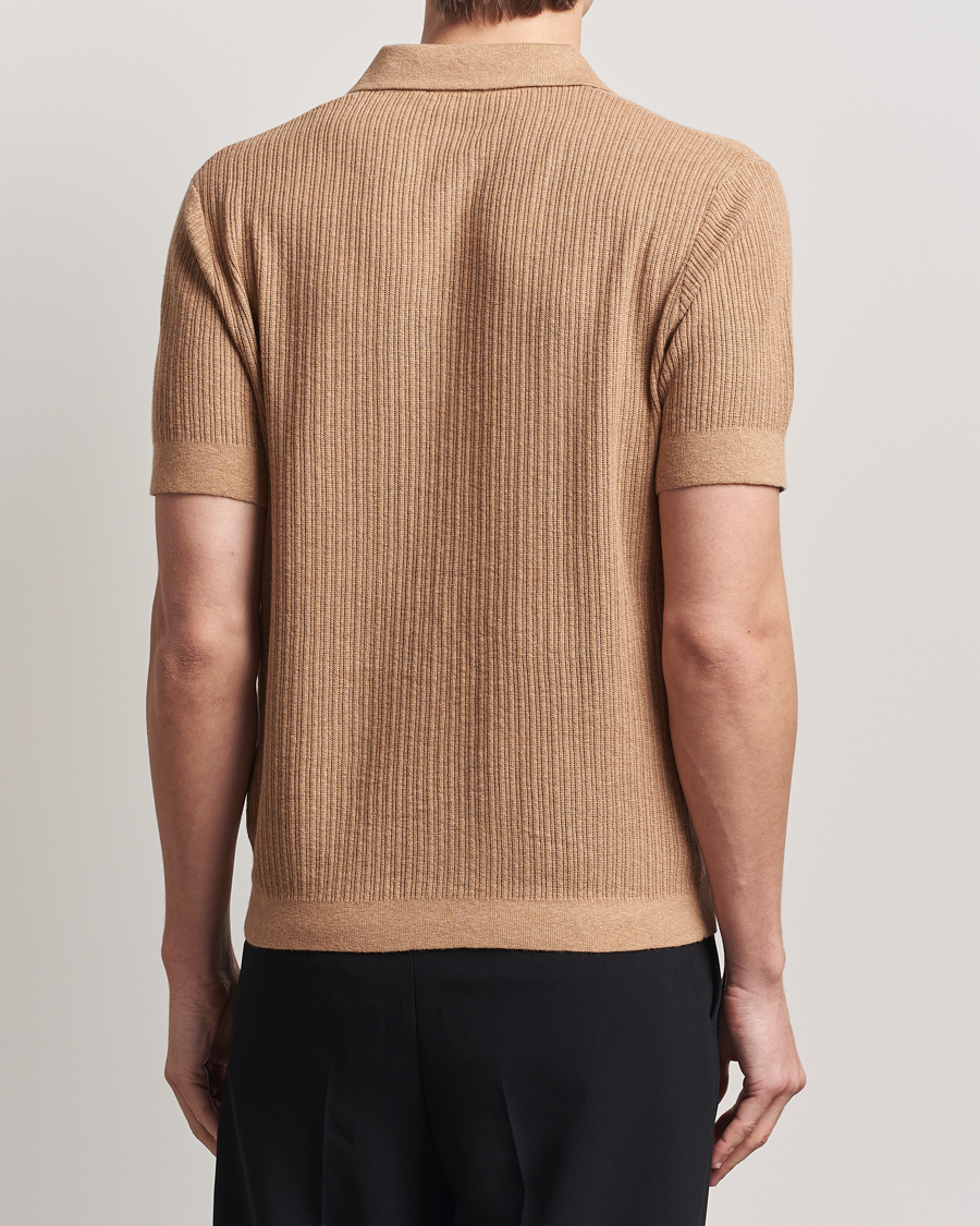 A Day's March Aspen Structure Short Sleeve Polo Camel