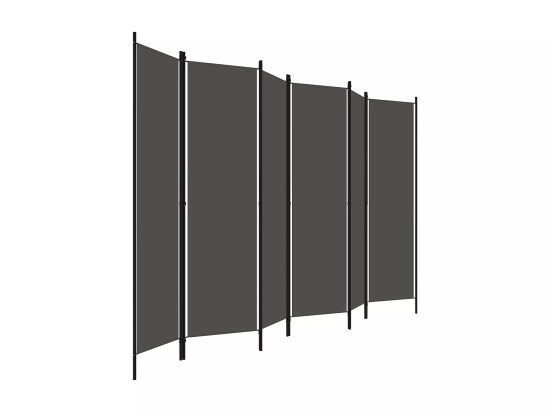 Cloison de séparation 6 panneaux Anthracite 300x180 cm