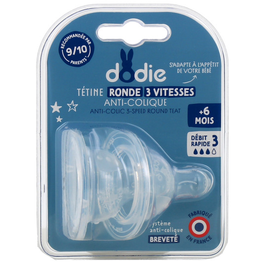 Dodie Initiation+ Tétine ronde anti colique 3 vitesses