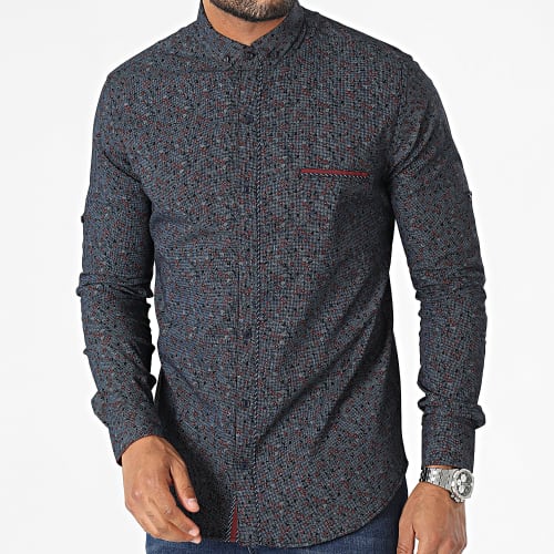 Chemise Manches Longues Bleu Marine