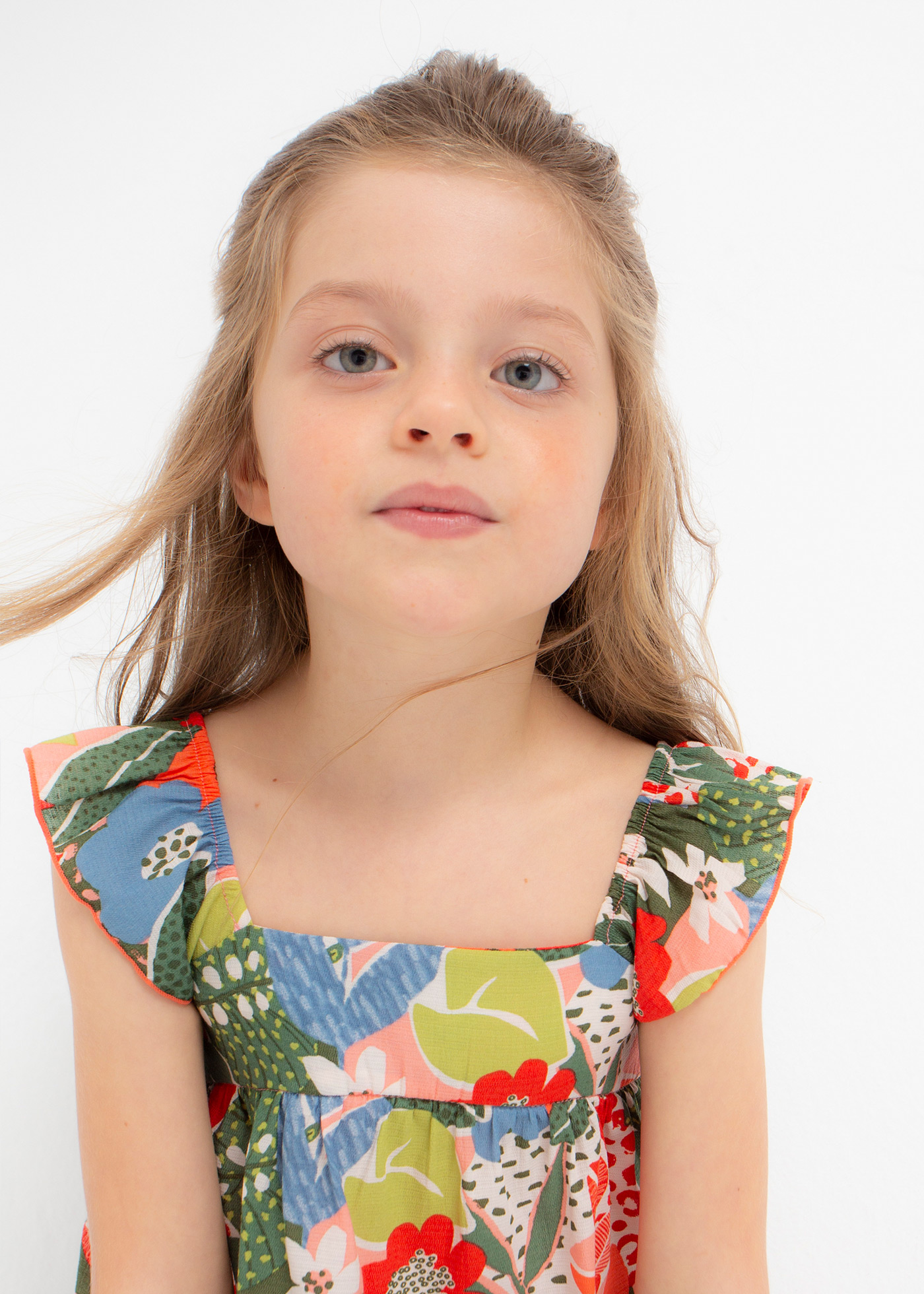 Blusa estampada sem mangas para meninas