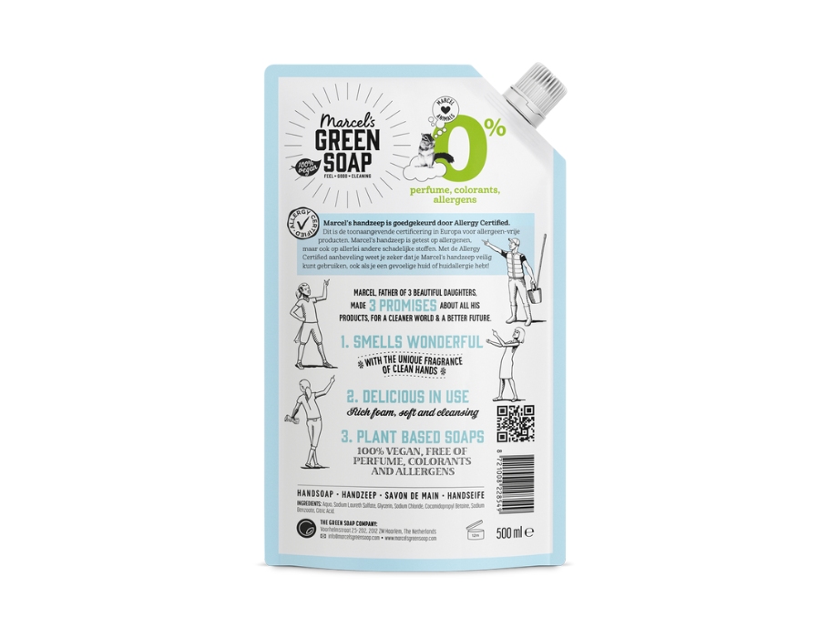 Marcel’s Green Soap Handzeep 0% Navulling (500 ml)