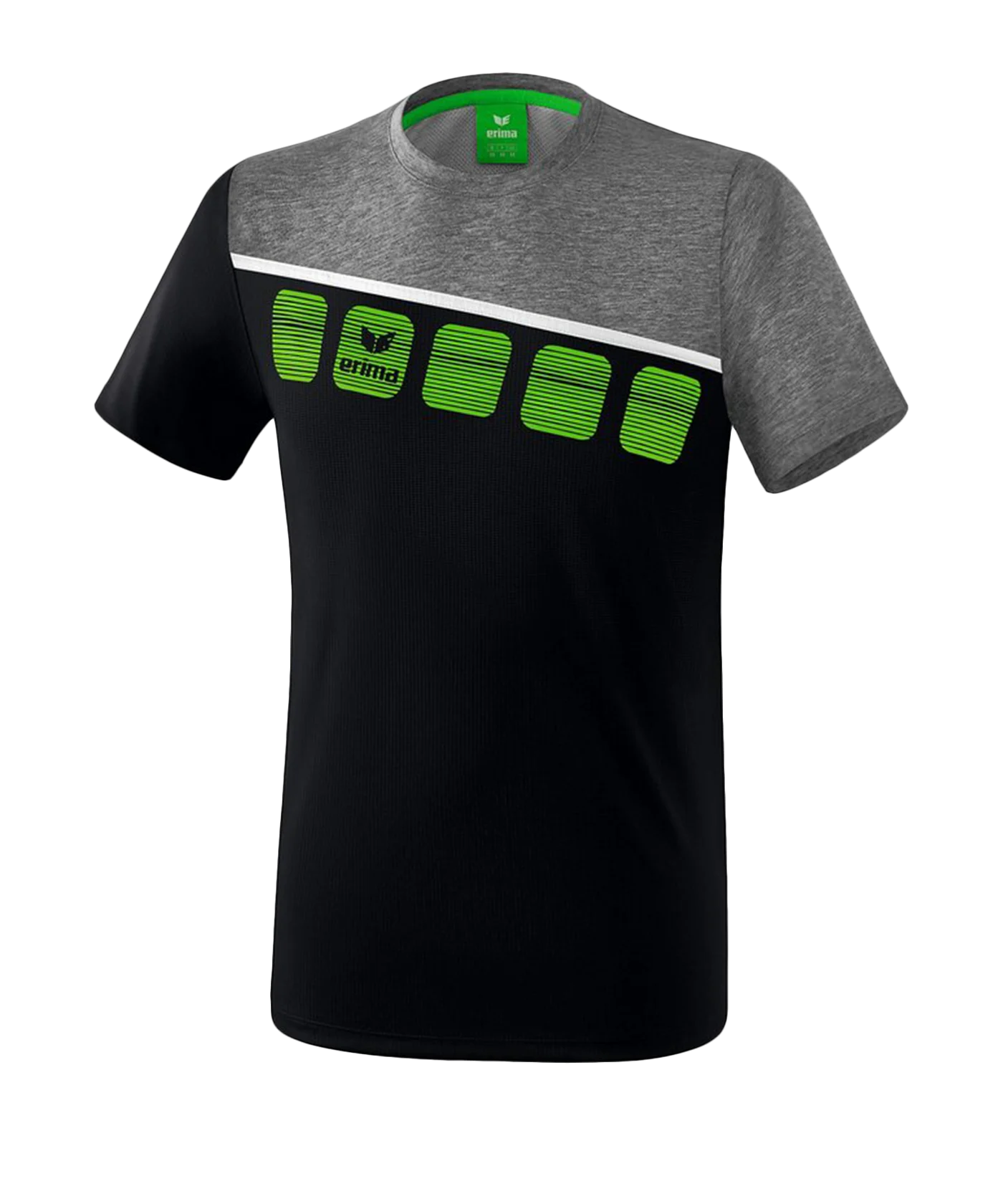 Erima 5-C T-Shirt Schwarz Grau