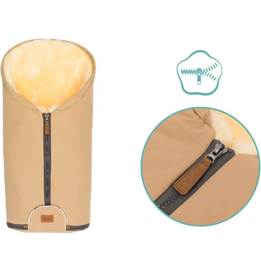fillikid Winterfußsack Pamir Gr. 0 Echtfell Cappuccino