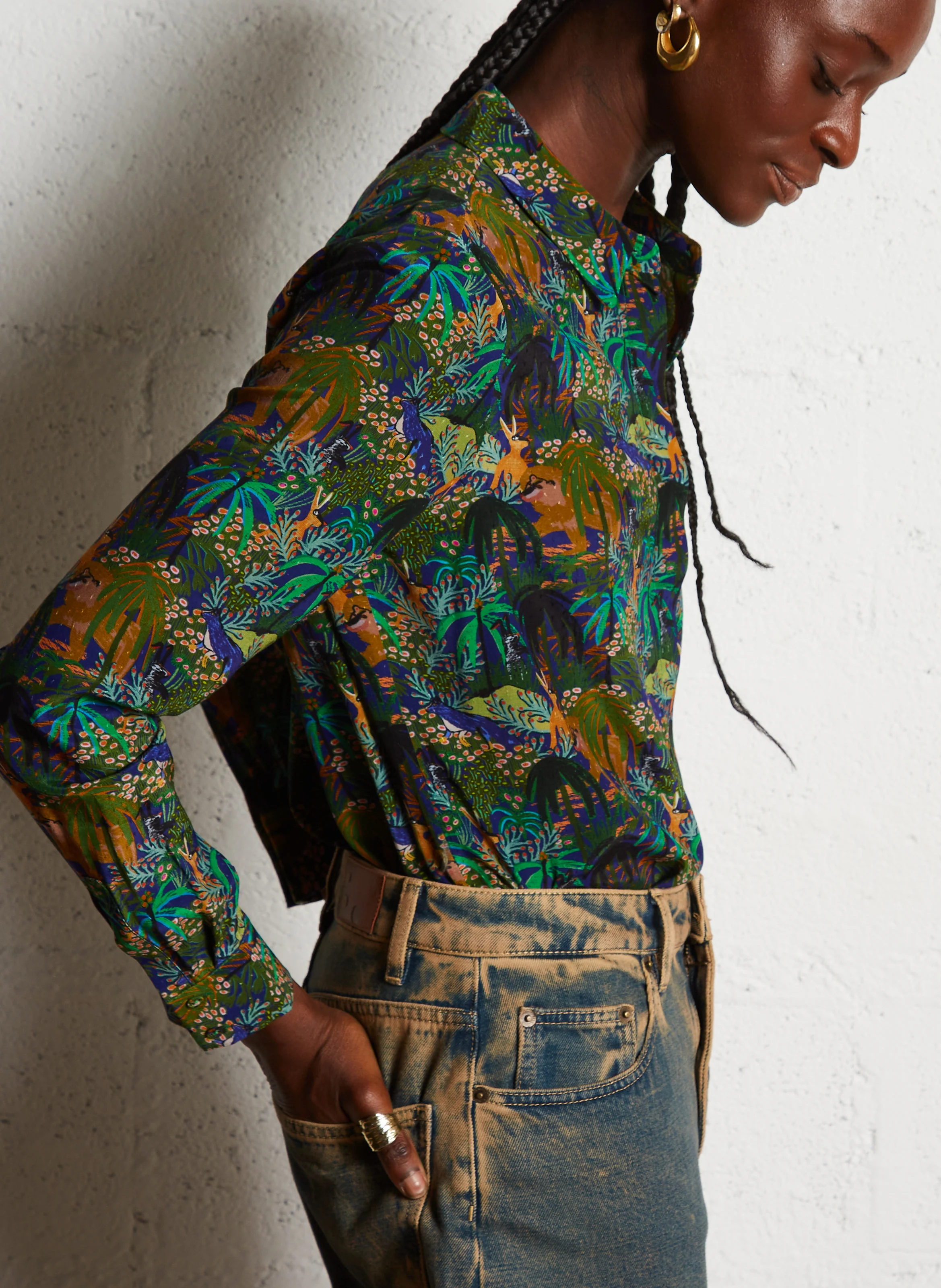 ASATI - Chemise col italien à imprimé floral | Multicolore