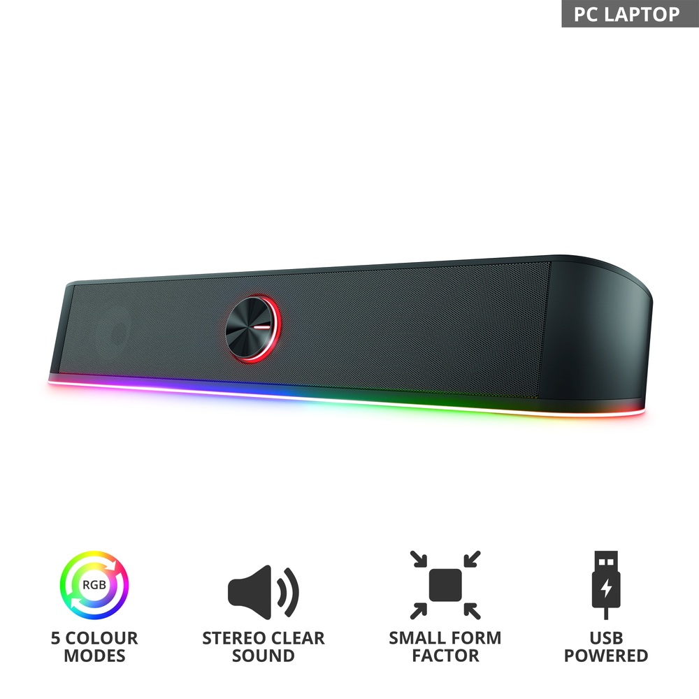 Trust GXT 619 Thorne RGB Stereo-Soundbar für TV & PC