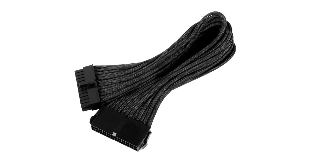 SilverStone24-Pin ATX verlengkabel  (Zwart, 30 centimeter, PP07-MBB)
