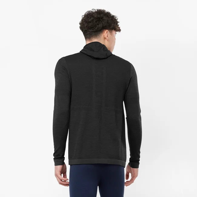 ESSENTIAL WOOL  Langarmshirt Baselayer Herren DEEPBLACK