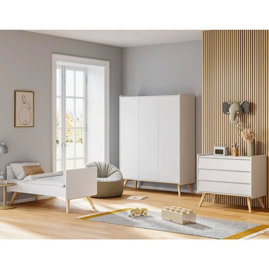 Vintage Vox Lit   Blanc / Chêne        70 x 140 cm   de               Vox