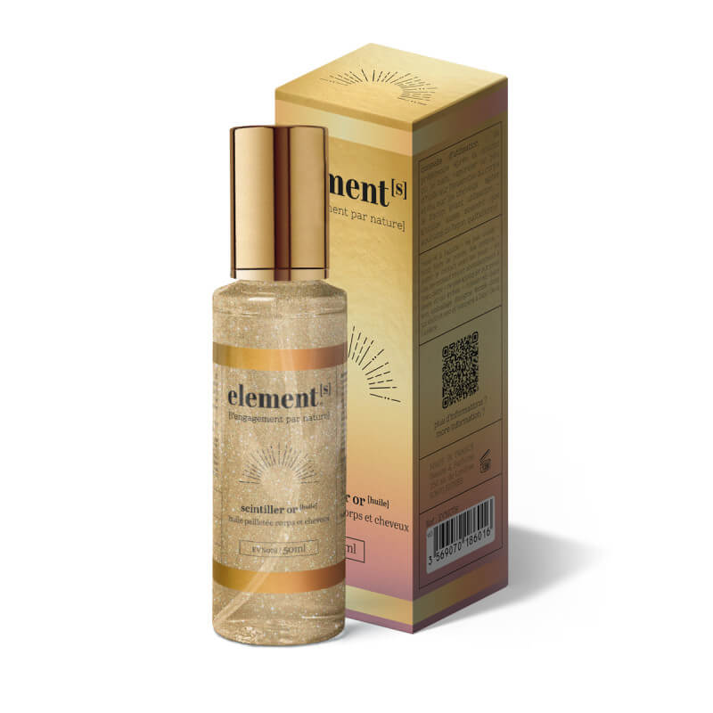 Huile pailletée Or corps et cheveux Elements 50 ML