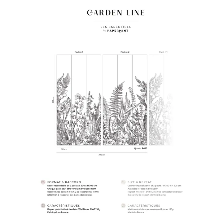 PaperMint Fresque Garden Line Pack 2 - 3 lès | Noir