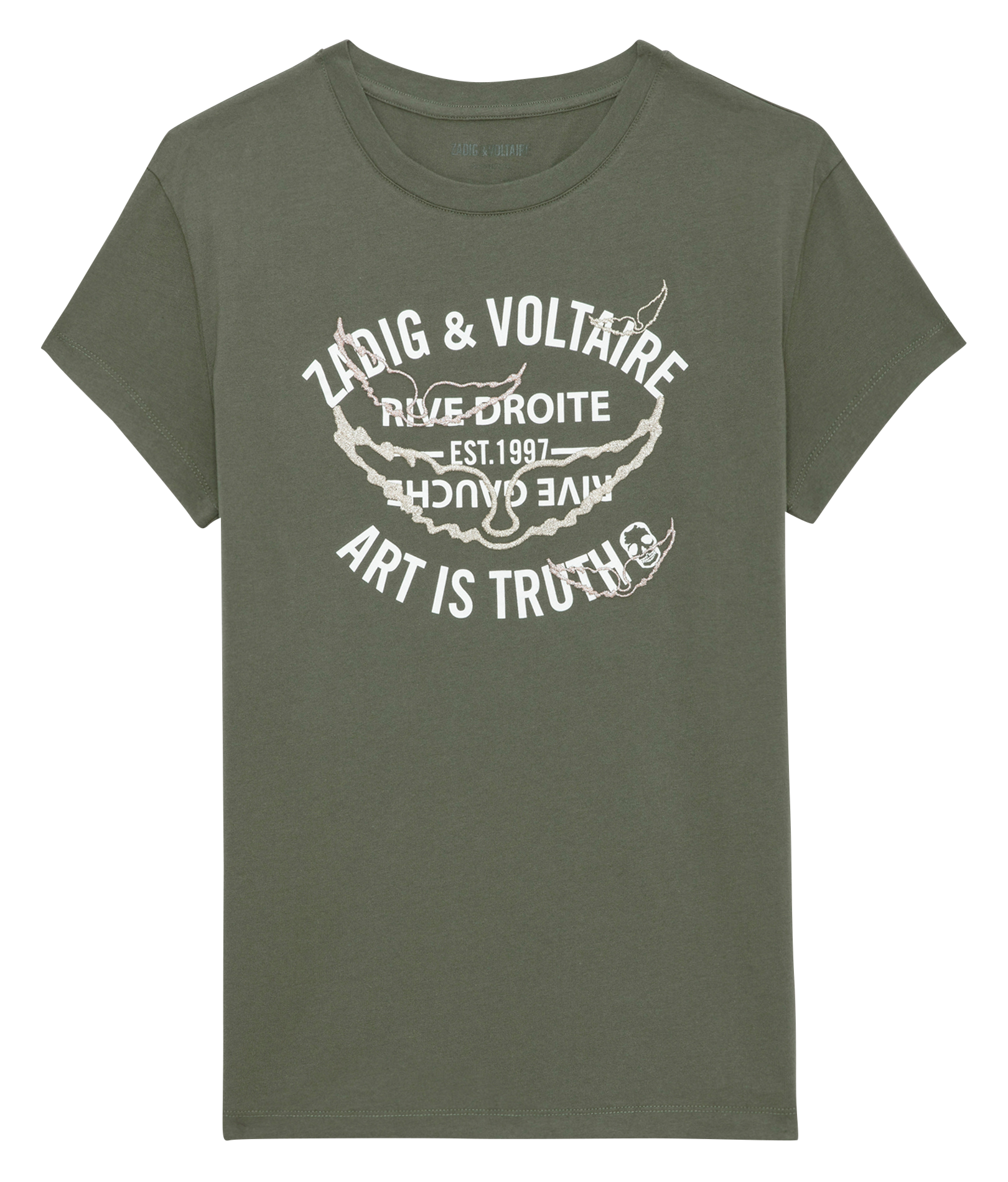 WALK - Tee-shirt droit col rond en coton bio sérigraphié | Vert