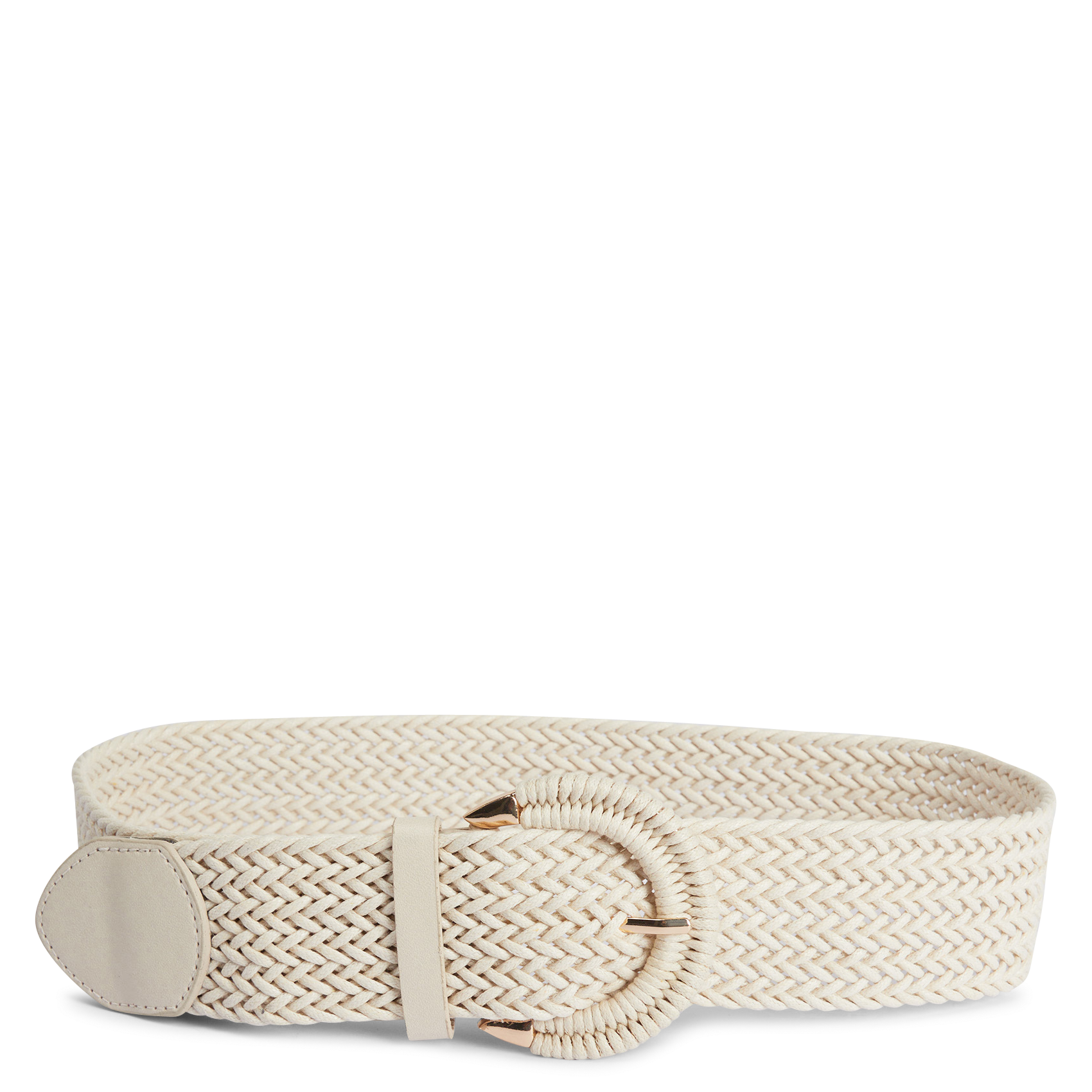 Ceinture large tressée| Blanc