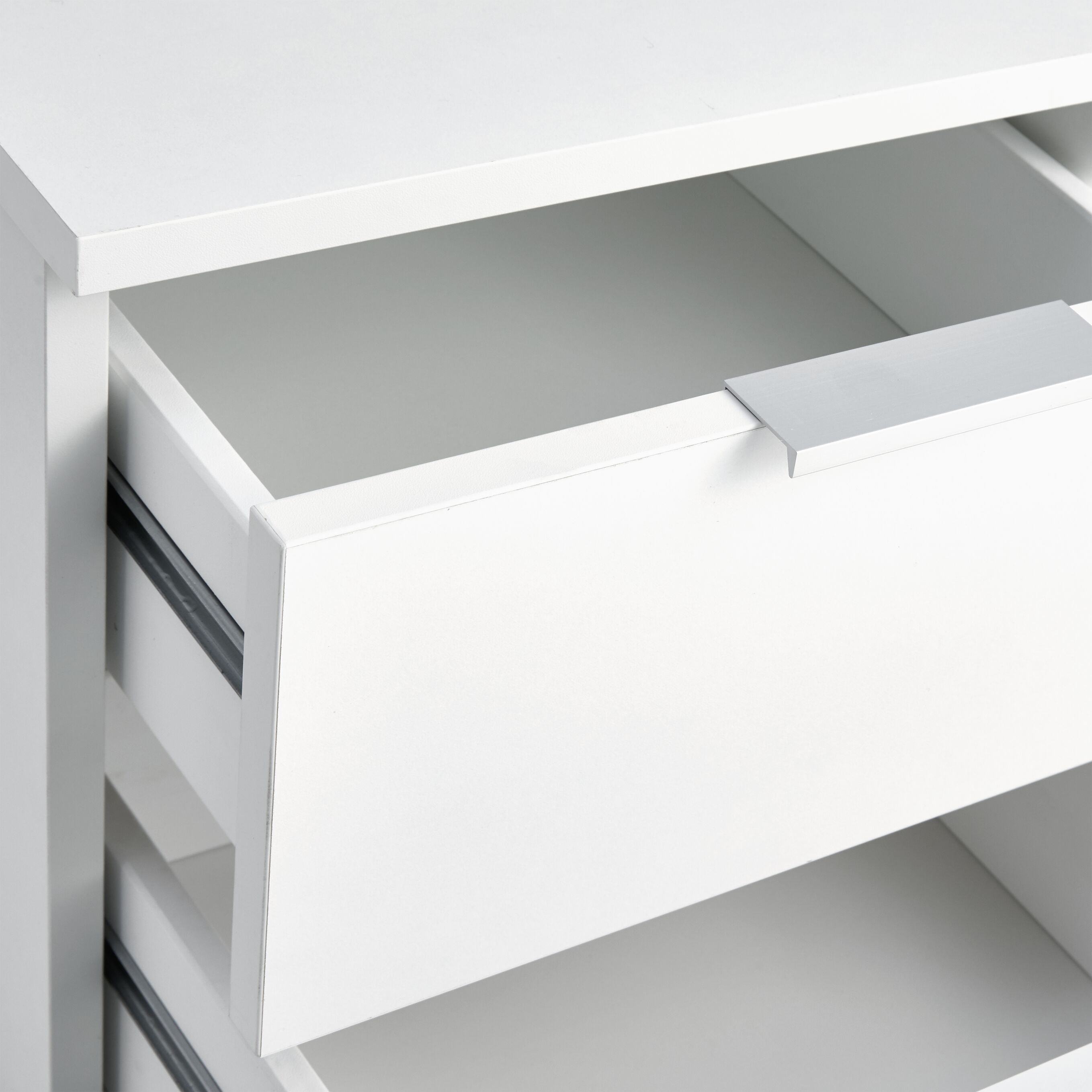 OLIVIER Nachttisch - Weiss / B: 35.0 cm x T: 36.0 cm x H: 35.0 cm