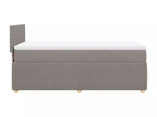 Sommier à lattes de lit avec matelas Taupe 90x190 cm Tissu