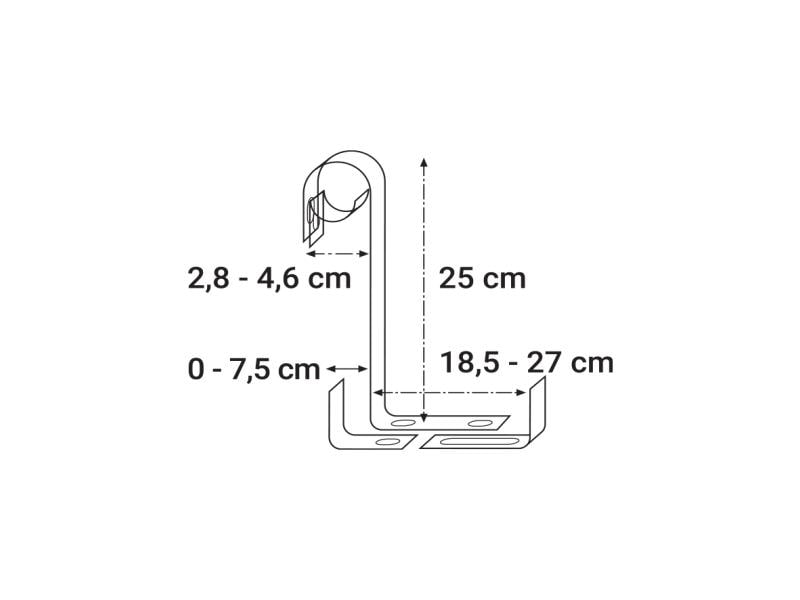ALBA-KRAPF Balkonkistenträger Rundgeländer 3x verstellbar Blumenkastenhalter für Rundgeländer 3x verstellbar