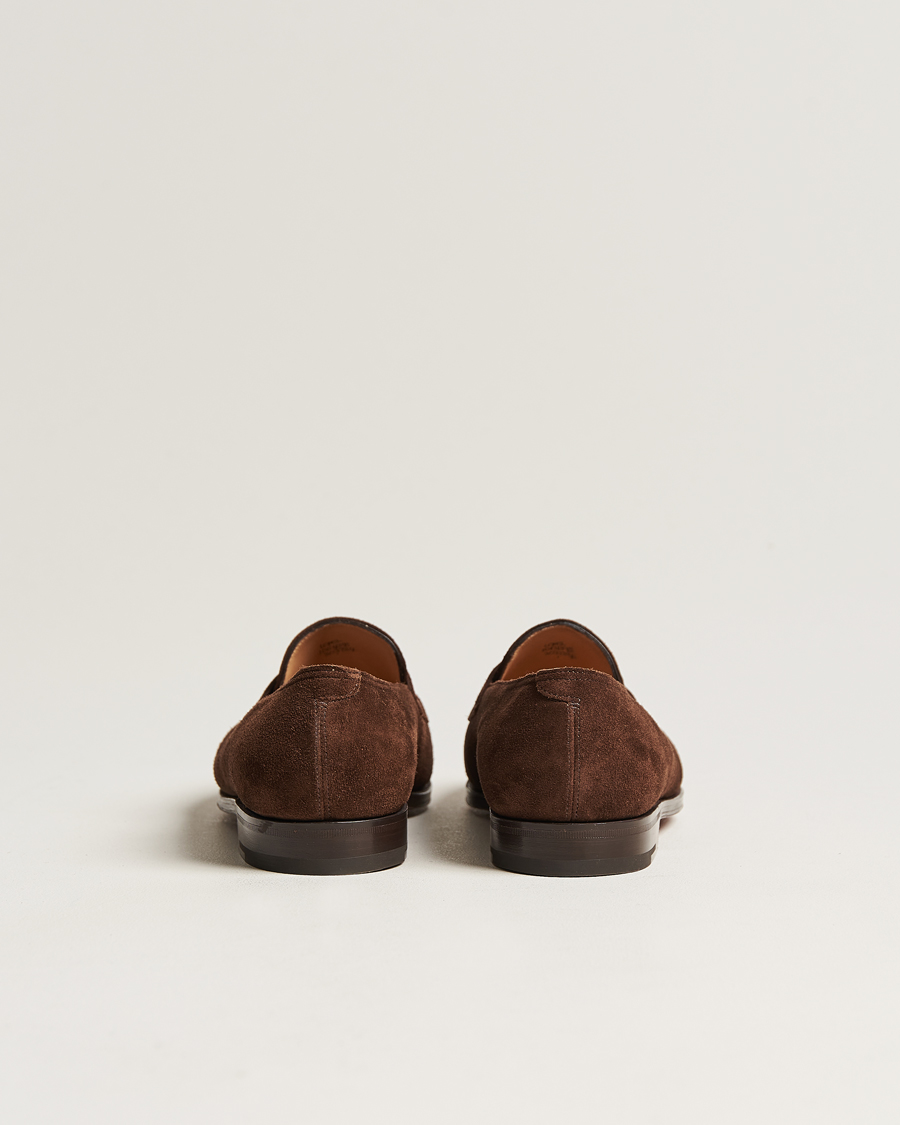 John Lobb Lopez Penny Loafer Dark Brown Suede