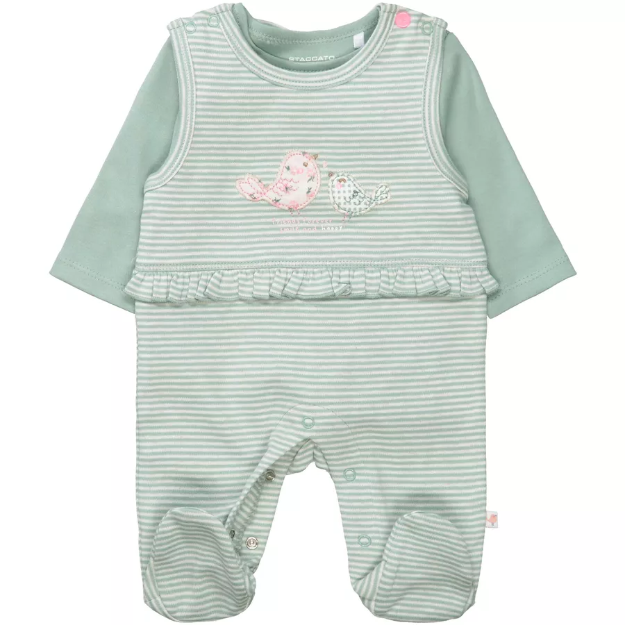 STACCATO Strampler+Shirt pale mint gestreift
