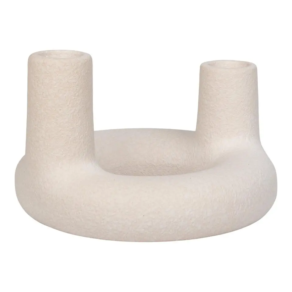 QUVIO Kandelaar beige – Keramiek – Beige