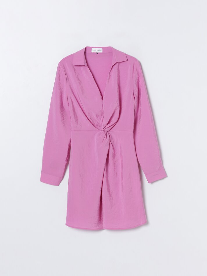 Vestido curto envelope - Rosa