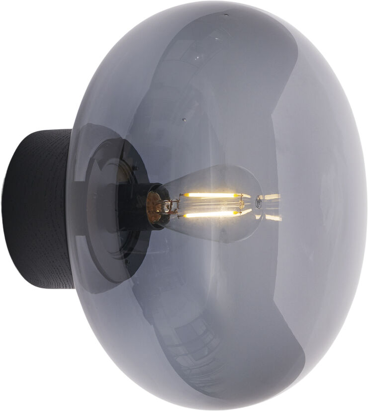 New Works Karl-Johan Wall Lamp, BL Stain Oak w. Smoke Glass Sort