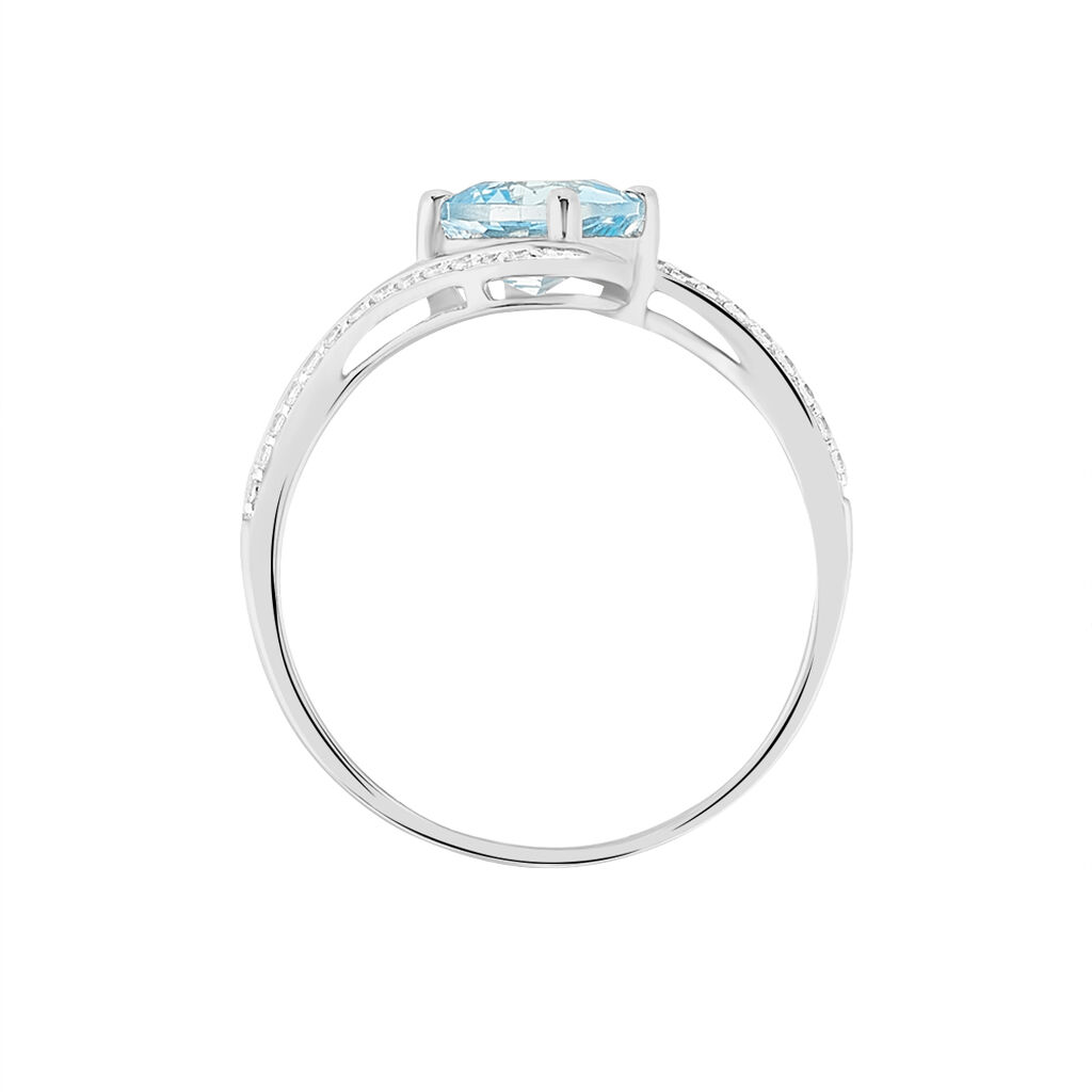 Bague Maria-serena Or Blanc Topaze Et Oxyde De Zirconium