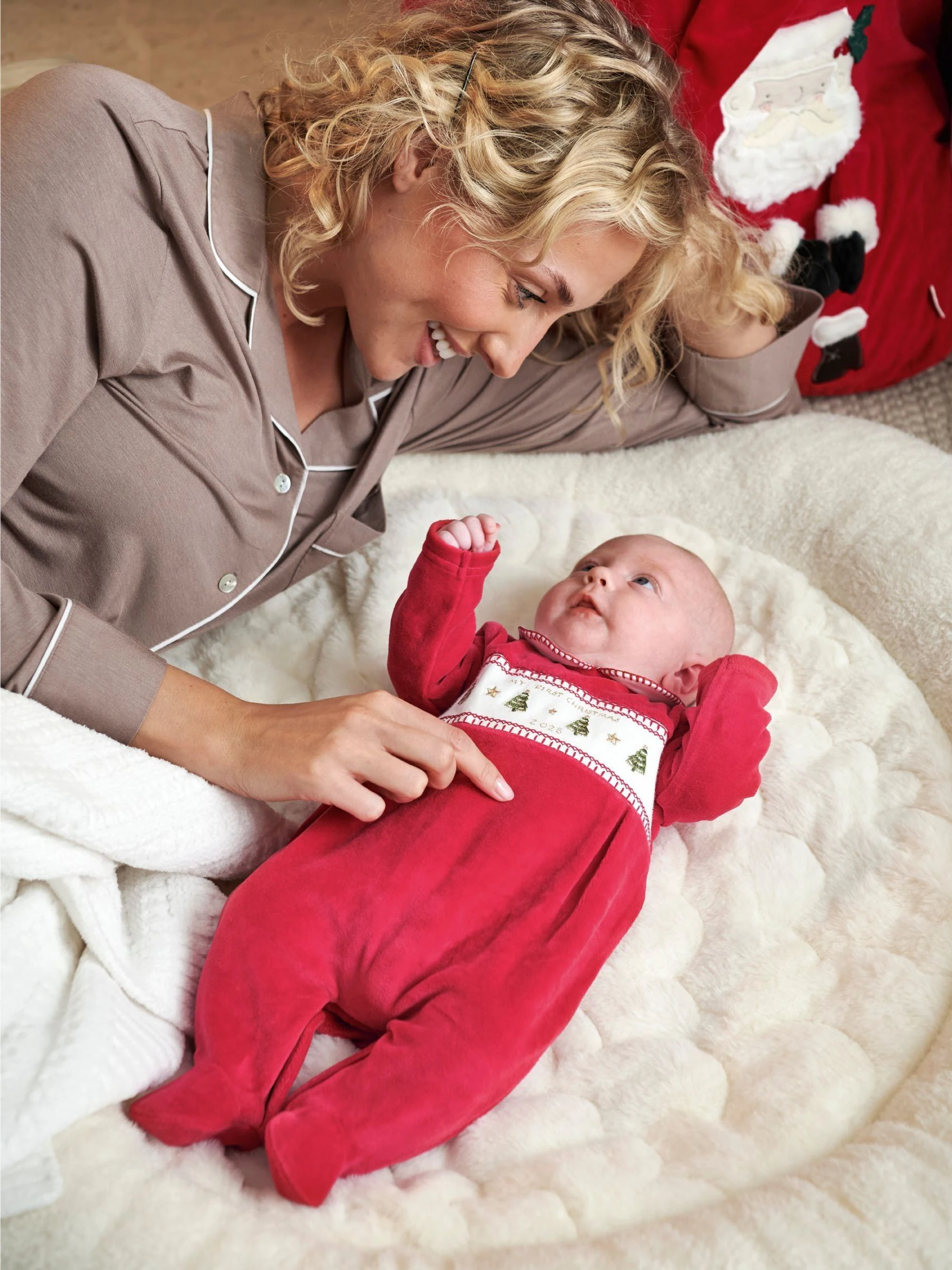 Mamas & Papas Rood My First Christmas kruippakje met kraag