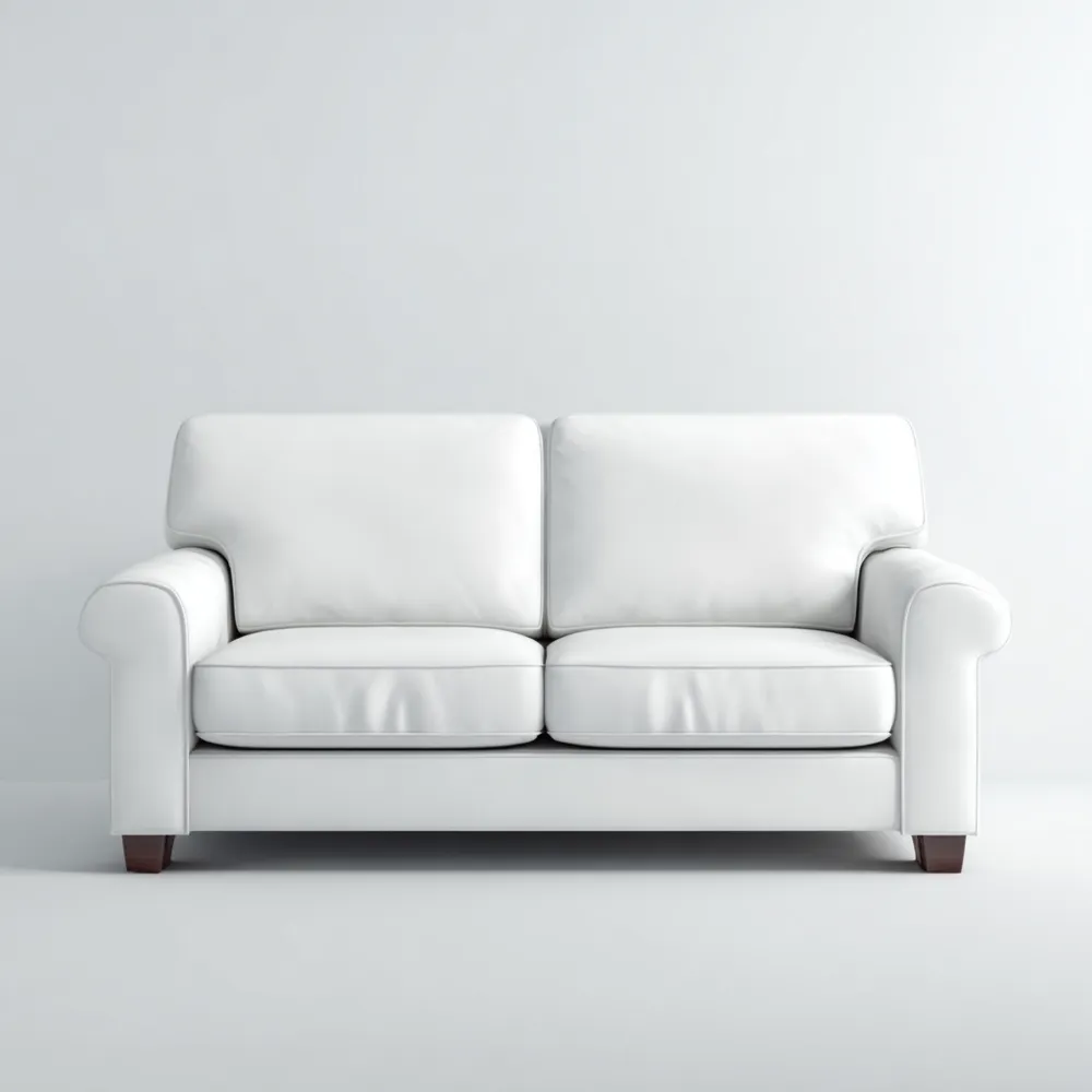 2-Sitzer-Sofa Leder 150x85x90 cm – Weiß – Klassisches Design