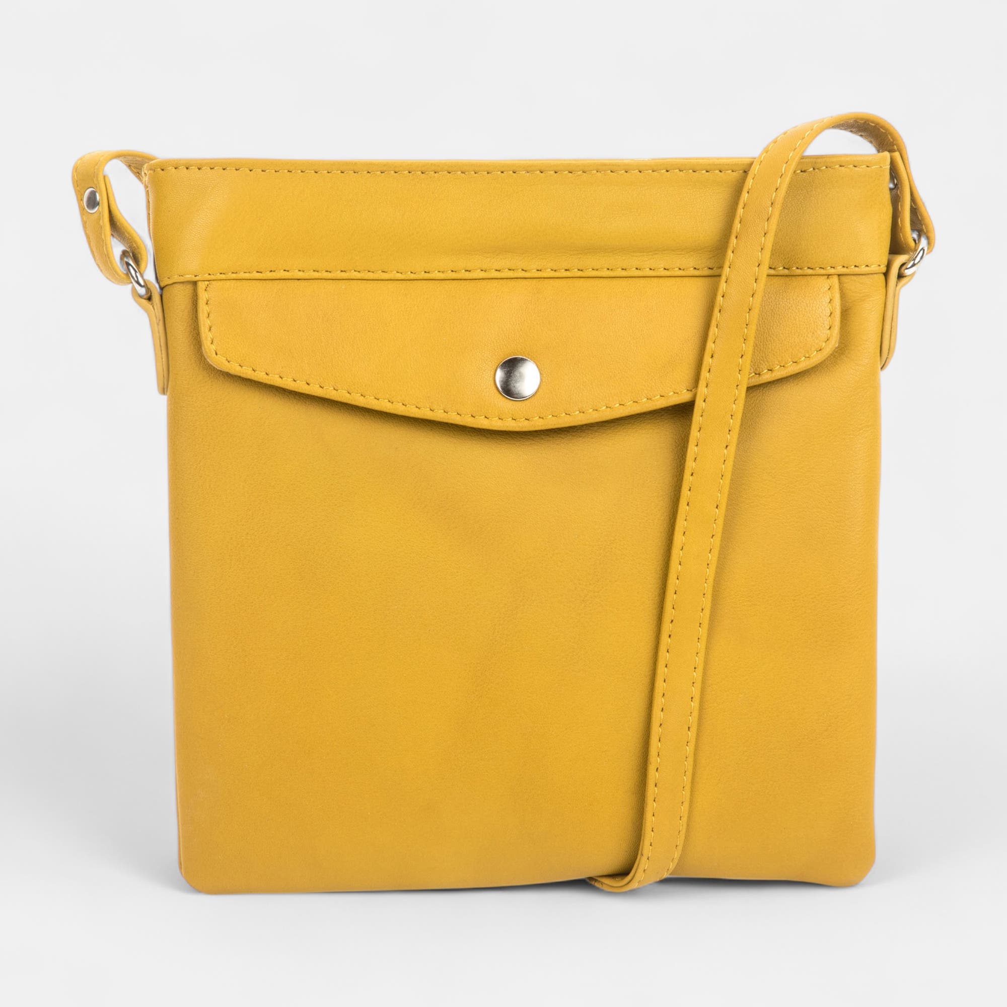 Sac bandoulière en cuir jaune