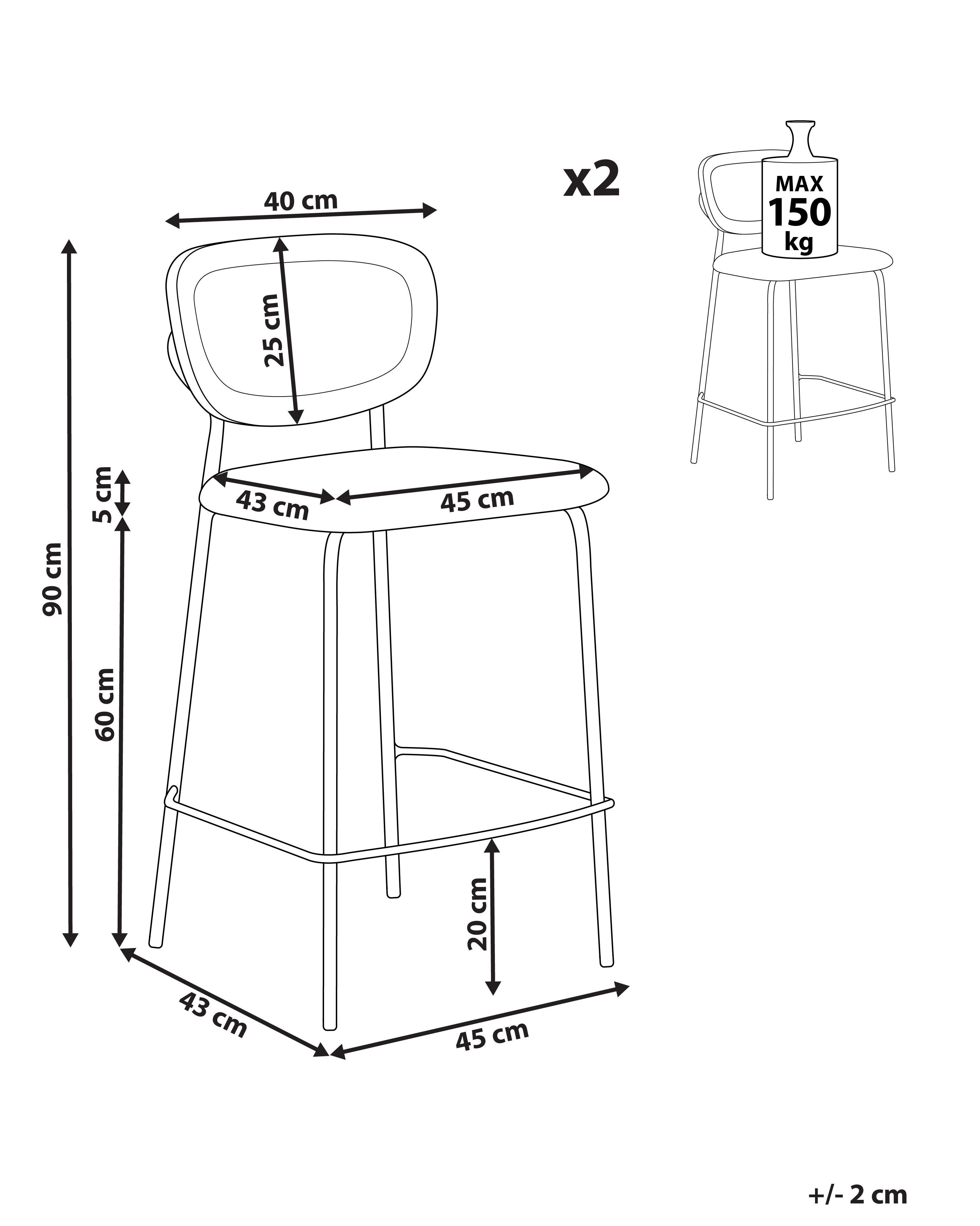 Set van 2 barstoelen MAYETTA Rotan Donkergroen