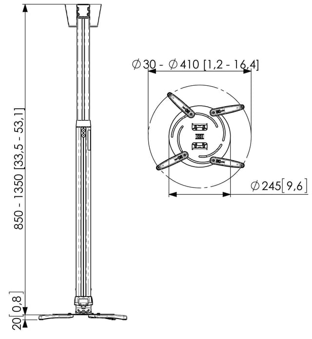Vogels Pro PPC 2585 projektor-mount (sølv)