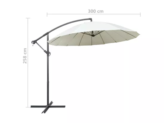 Parasol suspendu Blanc 3 m Aluminium