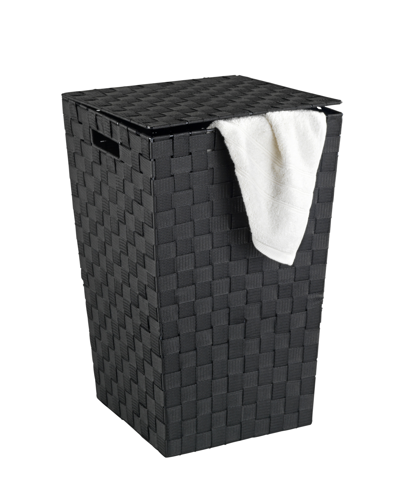 WENKO Wäschetruhe ADRIA SQUARE - schwarz - 48 Liter