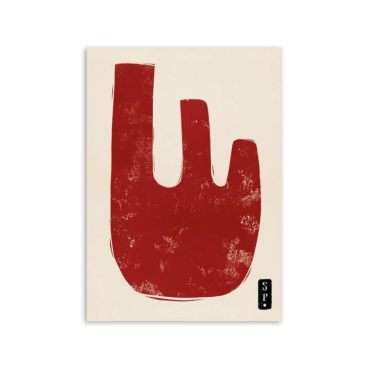 Paper Collective - Clayworks 02, 50 x 70 cm, beige / rot