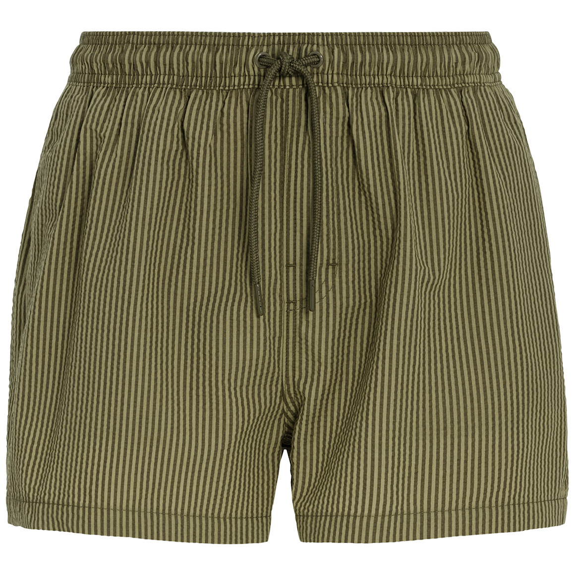 Jonas Nielsen Herren Badeshorts in Seersucker-Struktur oliv / grün