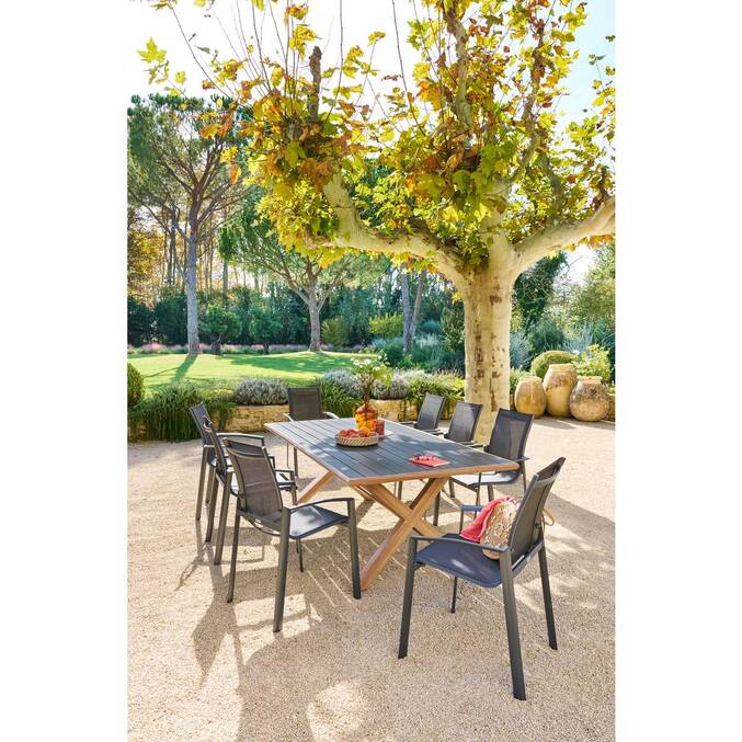 Table de jardin AXIOME Honey & Graphite