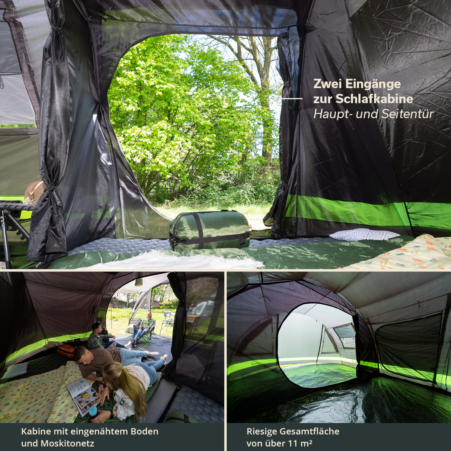 Skandika Kambo 4 tunneltent - black