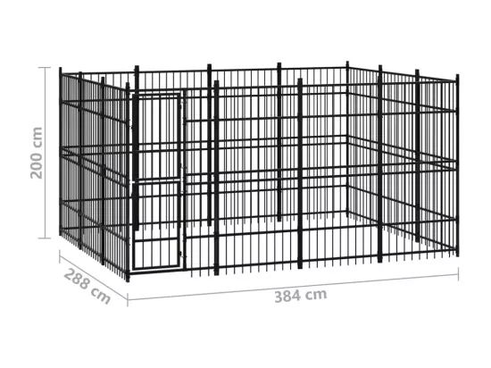 Chenil cage enclos pac noire 384 x 288 x 200 cm 02_0041780