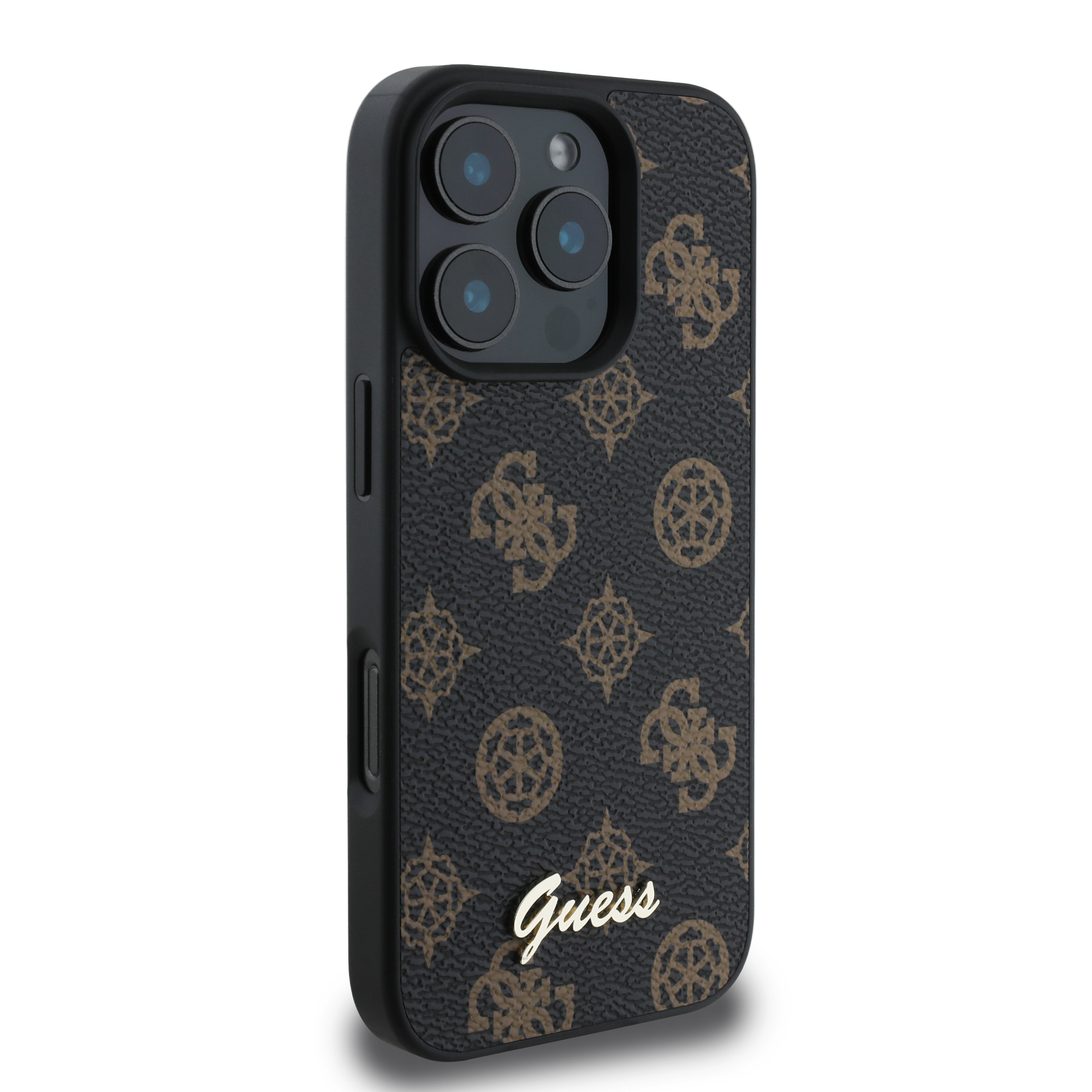 iPhone 16 Pro Max MagSafe Leder Hardcase Hülle Peony Script (GUHMP16XPGPYSK) - Schwarz