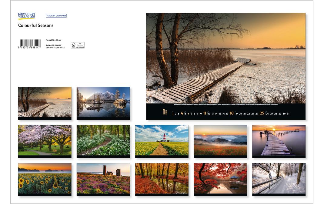 Bildkalender Colorful Seasons 2026Wandkalender aus FSC zertifiziertem Papier
