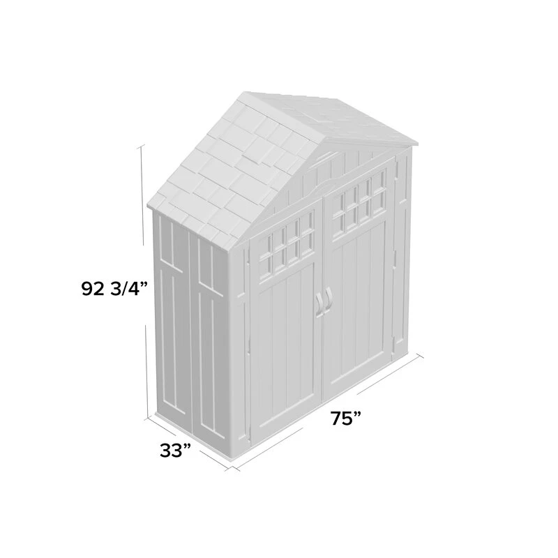 Casinha de armazenamento de plástico Everett Outdoor, 1,83 m de largura x 0,91 m de profundidade
