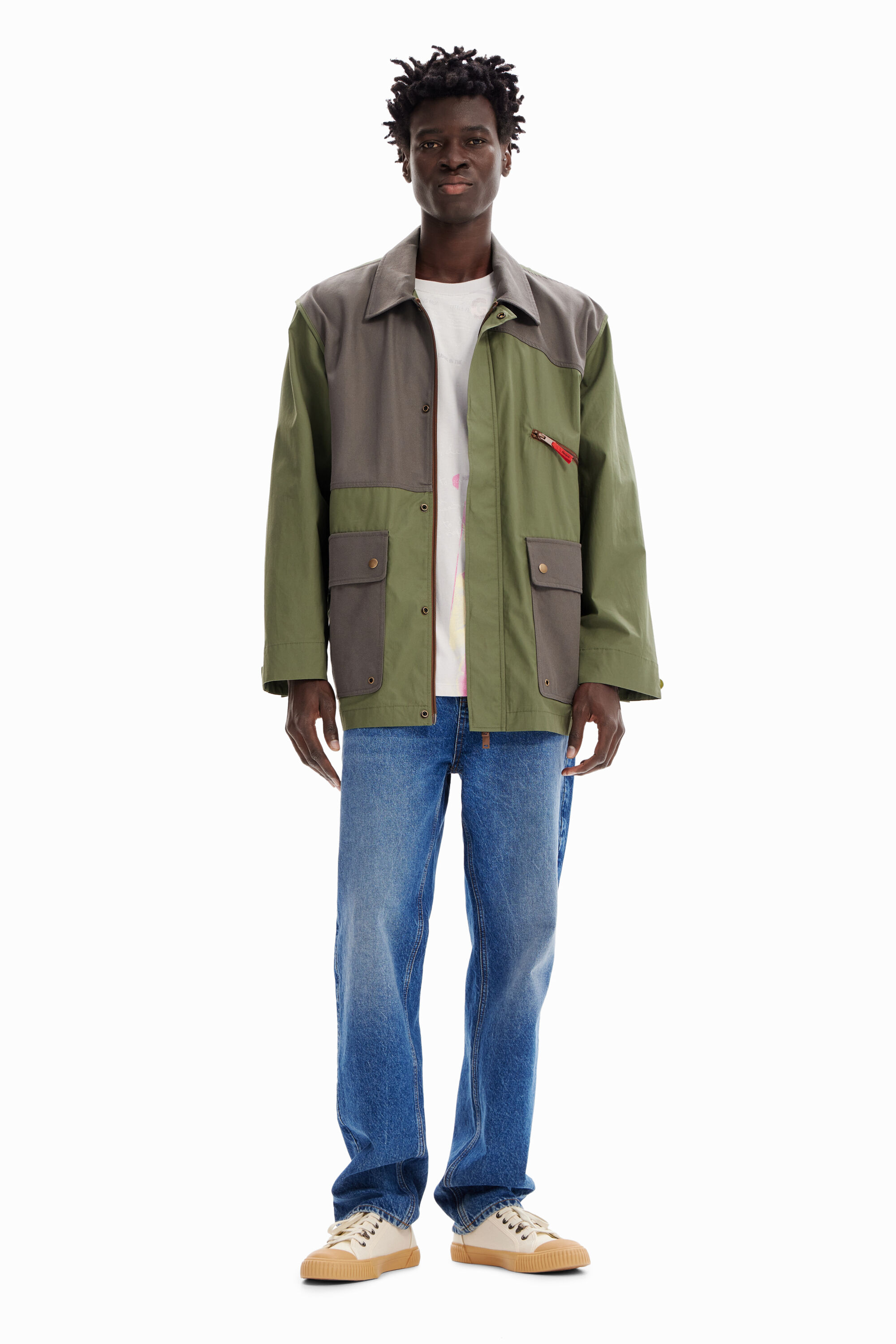 Parka combinée poches