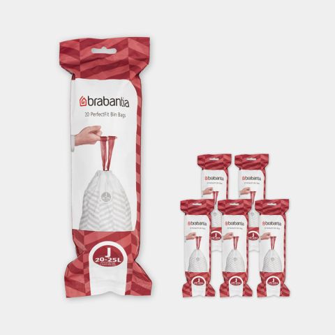 PerfectFit Afvalzakken Code J (23 liter), 6 rollen van 20 stuks