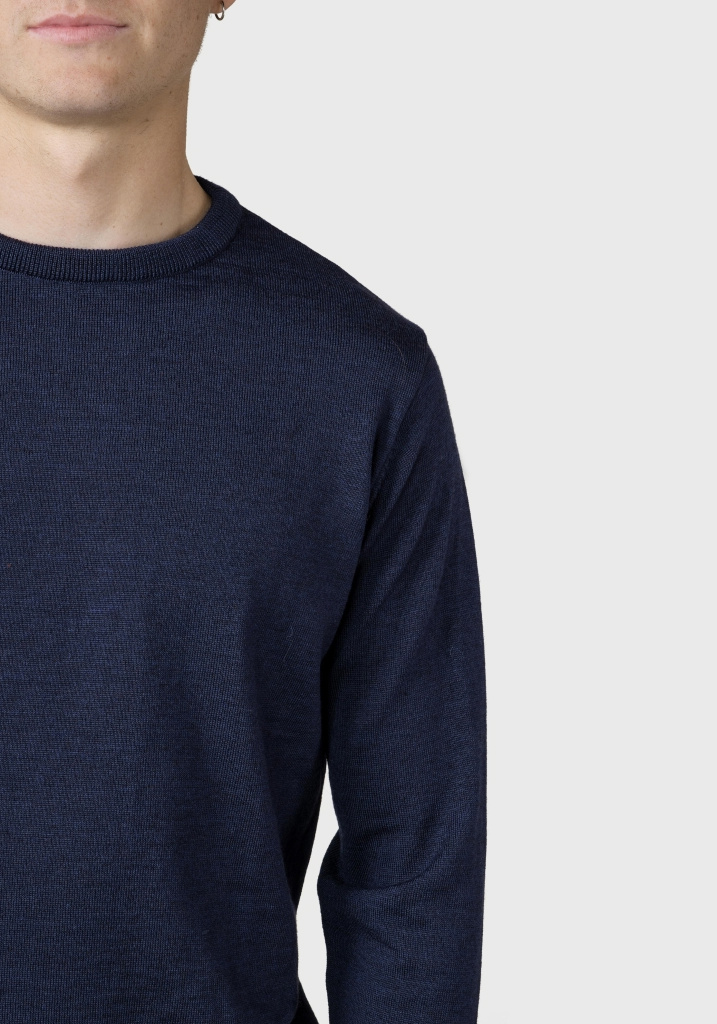 Klitmøller Collective Strickpullover Mens Basic Merino Deep Blue