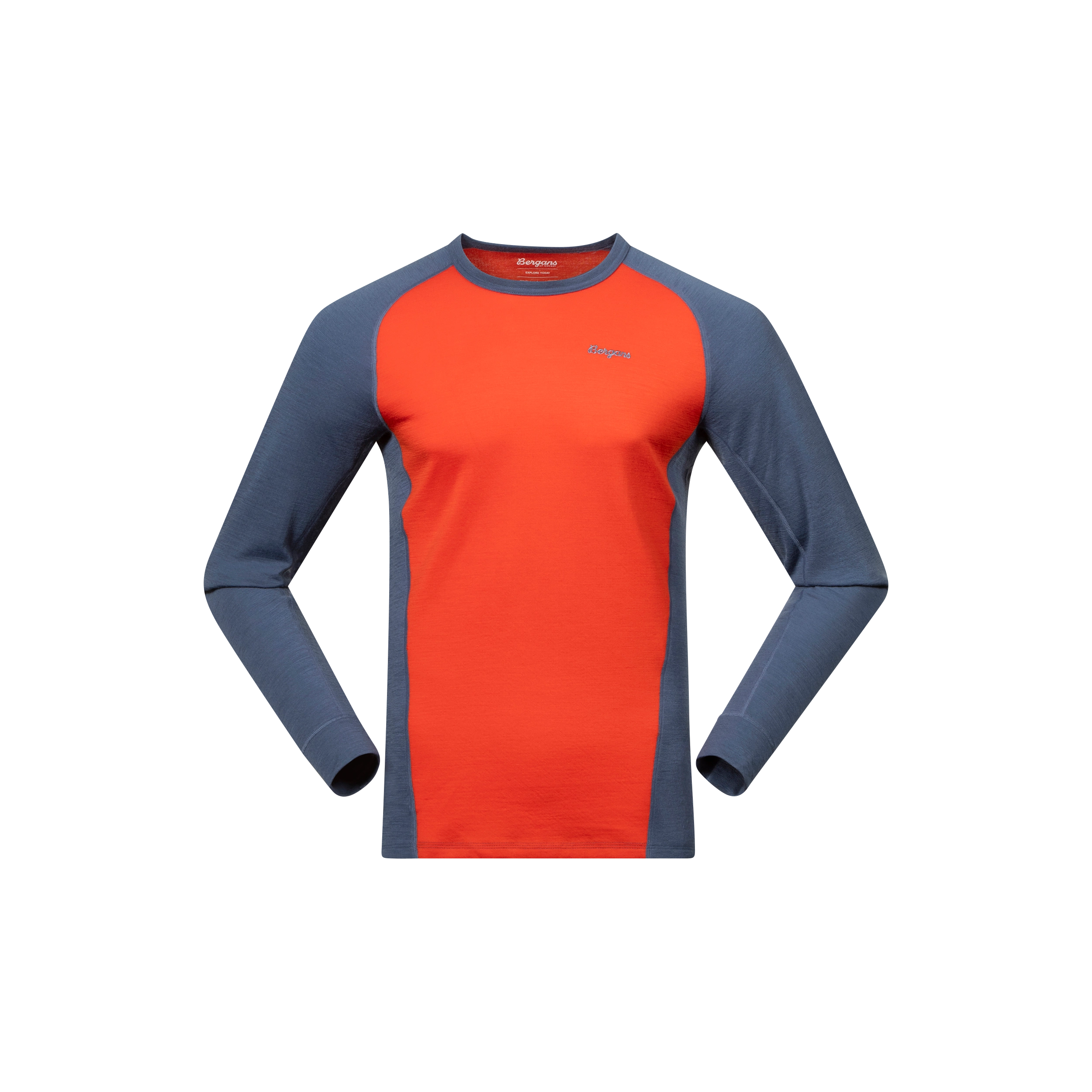 Inner:Dual Merino Long Sleeve Men Lava / Granite Blue