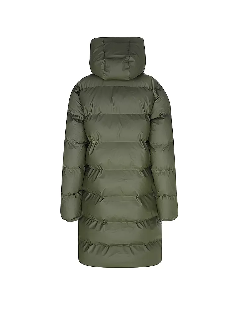 RAINS Steppmantel ALTA LONGER PUFFER JACKET dunkelgrün