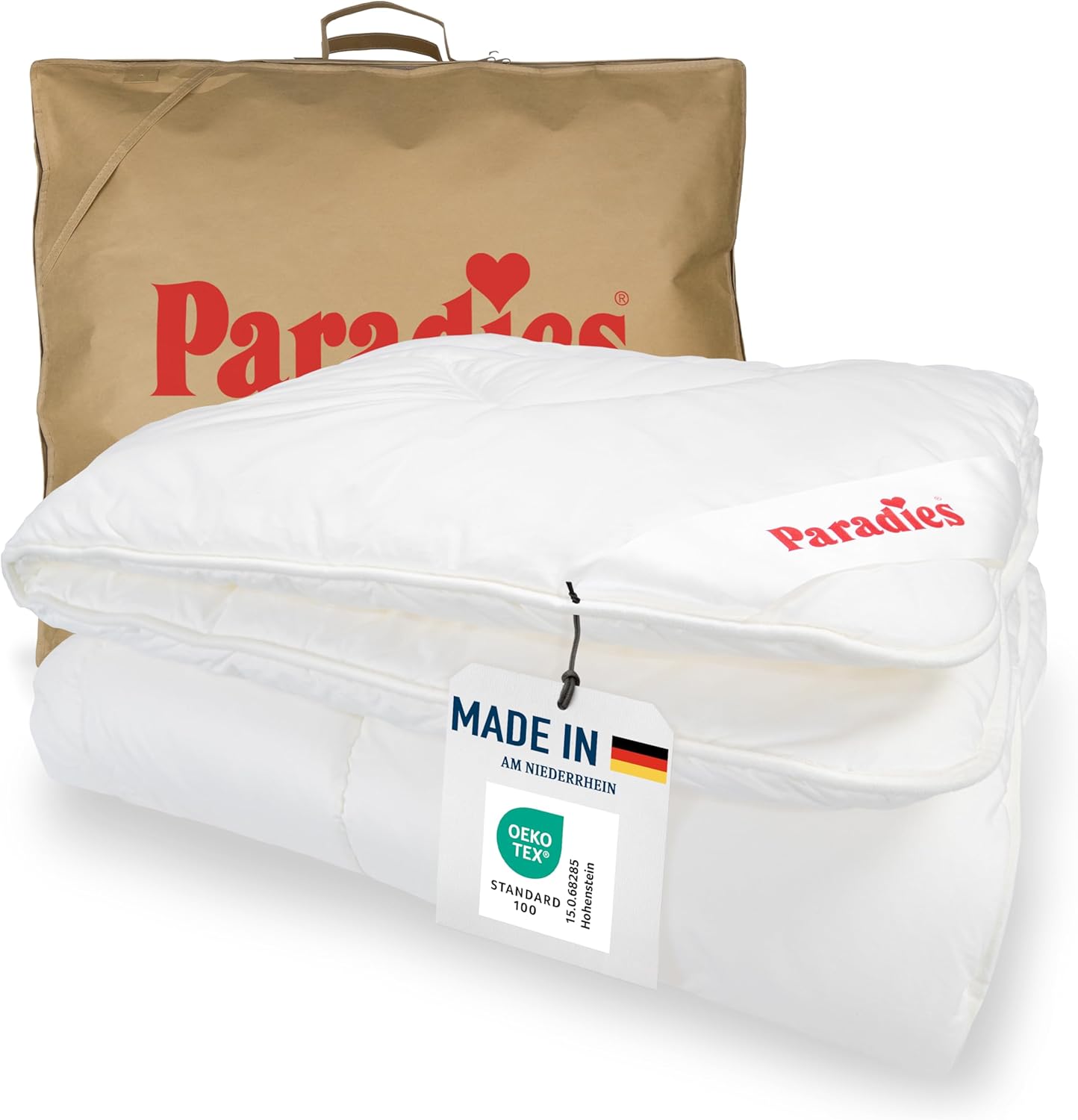 PARADIES Winterdecke 135x200 cm - Prima Duett Bio, kuschelige + warme Winterbettdecke 135x200, Steppdecke