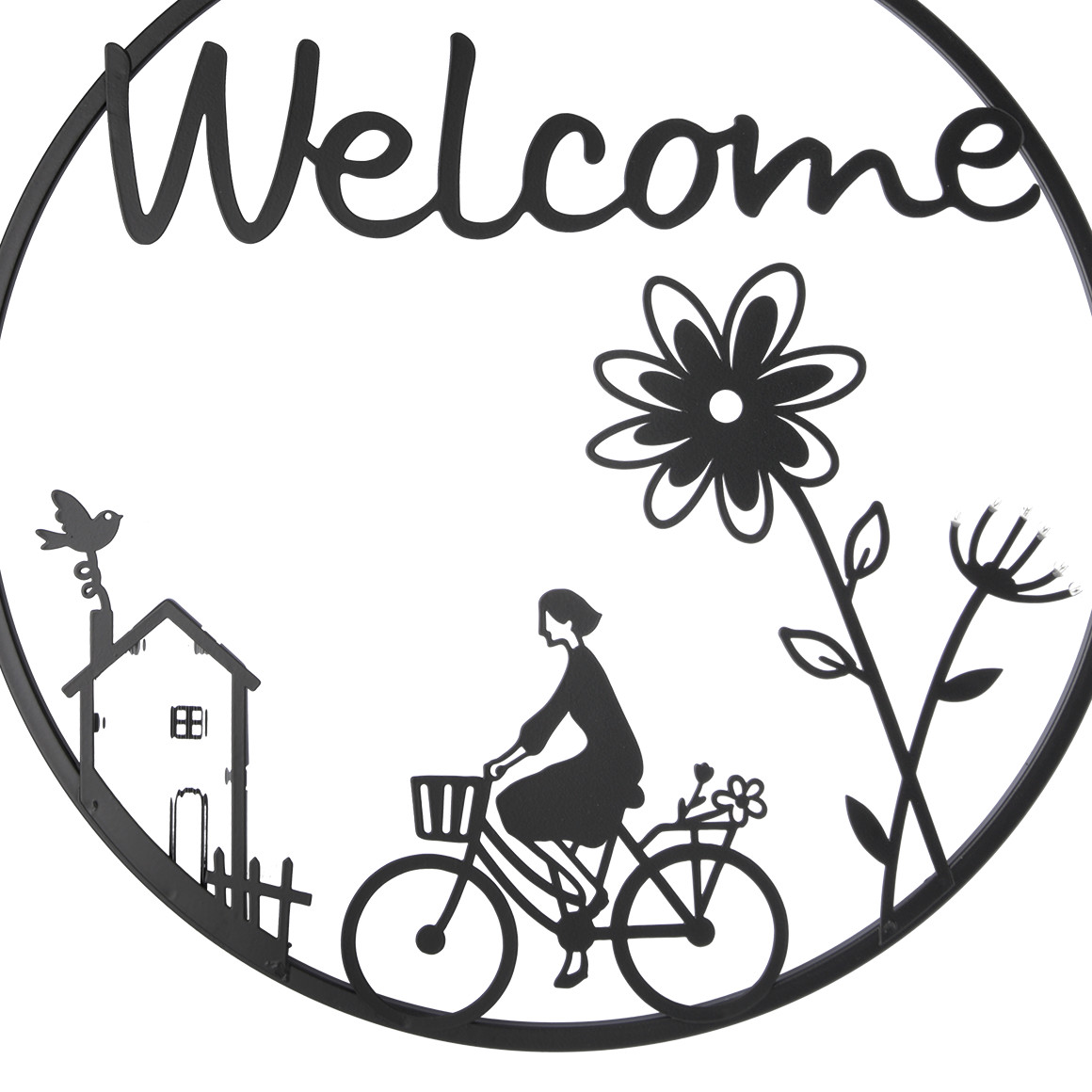Metall-Wanddeko Welcome schwarz