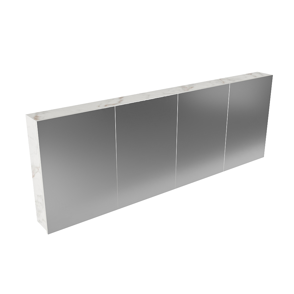 Mondiaz Cubb spiegelkast 200x70x16cm carrara met 4 deuren