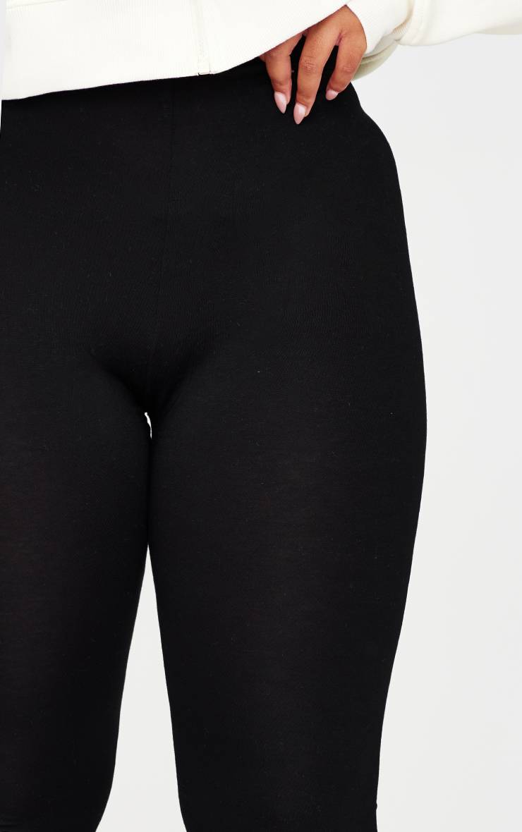 Noir Legging Taille Haute En Jersey Basic Plus